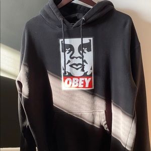 Obey black face logo hoodie